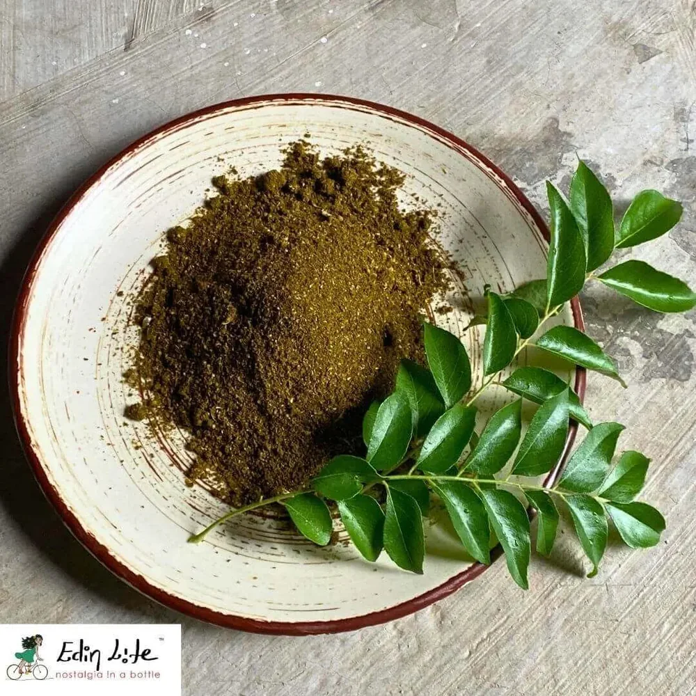 Edin Life curry leaf karam podi on a plate