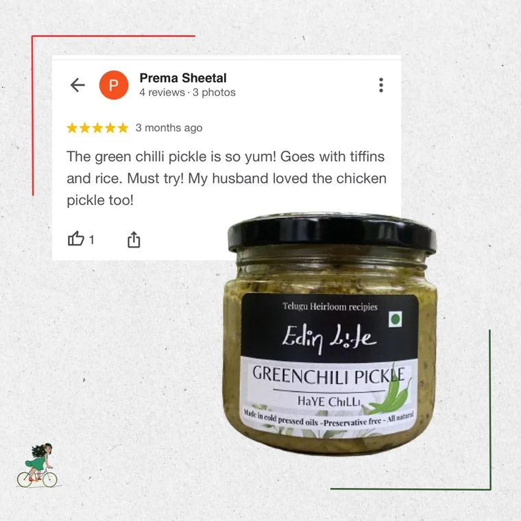 Customer review of Green Chilli Pickle